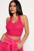 The New Me Halter Top - Hot Magenta