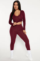 Running Around High Rise Legging - Burgundy