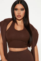 The New Me Halter Top - Chocolate