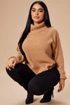 Roll With The Flow Turtleneck Sweater - Camel