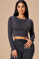 Robin Long Sleeve Top - Charcoal