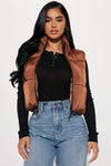 Can't Handle It Puffer Vest - Mocha