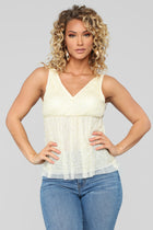 Stay Out Late Peplum Top - Cream