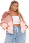 Cozy Little Teddy Jacket - Mauve/combo