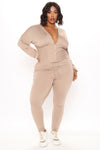 Better Than Ever Hoodie Set - Taupe