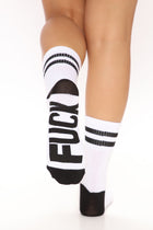 Fuck Off Crew Socks - White/Black