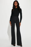 Tall Victoria High Waisted Dress Pant Pinstripe - Black/White