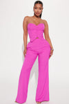 Amelia Two Piece Pant Suit - Fuchsia