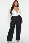 Petite Victoria High Waisted Dress Pant Pinstripe - Black/White