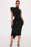 Raylin Bandage Midi Dress - Black