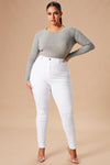 Classic High Waist Skinny Jeans - White