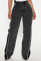 Zip It Up Straight Leg Jeans - Black