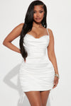 Lost in Translation Satin Mini Dress - Ivory