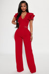 Class And Sass Jumpsuit - Red