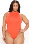 Mel Sleeveless Mock Neck Bodysuit - Orange