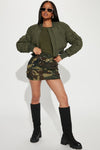 Talk That Talk Camo Cargo Mini Skirt - Camouflage