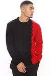 Cody Cable Knit Sweater - Black/combo