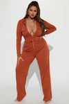 Ready For The Weekend Ribbed Jumpsuit - Camel