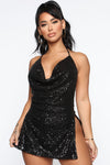 Feeling Frisky Mini Dress - Black