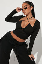 Kristen Knot Front Top - Black