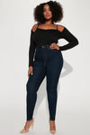 Tall Flex Game Strong Super High Rise Skinny Jeans - Dark Blue Wash