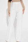 Petite Victoria High Waisted Dress Pants - White