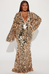 Delani Sequin Maxi Dress - Gold