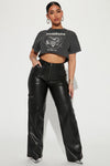 Studio City Straight Leg Faux Leather Pant - Black