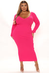 Kallan Knit Dress - Hot Pink