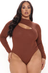 Cut Out And Play Sweater Bodysuit - Brown