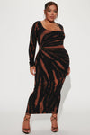 Brianna Maxi Dress - Black/combo