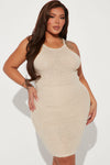 Bahamas Mama Crochet Mini Dress - Beige