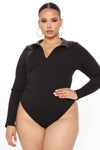 Hustle And Grind Ribbed Bodysuit - Black