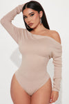 Lover Girl Sweater Bodysuit - Taupe