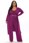 Come Get It 3 Piece Pant Set - Plum