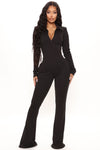 Ashley Rib Jumpsuit - Black