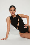 Kim Cut Out Bodysuit - Black