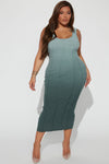 Talli Tie-Dye Midi Dress - Teal/combo