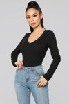 Sami V Neck Top - Black