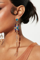 Maya Rhinestone Earrings - Gold/Multi