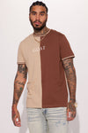 GOAT Color Block Short Sleeve Tee - Brown