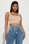 Yelisa Seamless Crop Top - Taupe