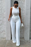 Call It Even Wide Leg Dress Pants - White