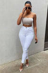 Classic High Waist Skinny Jeans - White