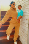 Cuddle Time Cozy Pant Set - Camel