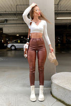 Sammie High Rise Pants - Cognac