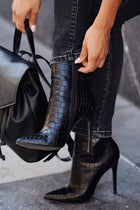 Last Minute Booties - Black Croc