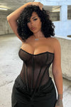 Make You Wanna Stay 2 Piece Corset Set - Black