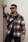 Move Up Plaid Shacket - Red/combo