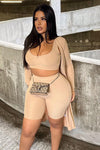 Sunday Blessings Biker Short Matching Set - Mocha